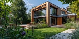 Mẫu thi công nhà phố đẹp – Xu hướng thiết kế nổi bật năm 2025 1 photorealistic wooden house with timber structure 2