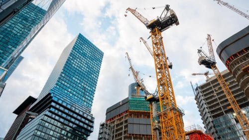 construction works frankfurt downtown germany