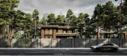 Thiet ke biet thu hien dai 2 tang 1 tum Di An Villa 8
