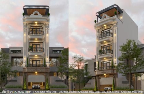 Nguyên nhân và cách xử lý tường nhà bị muối hóa, bong tróc sơn 1 mau nha pho tan co dien 4 tang 6x18m 768x500 1